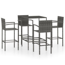 vidaXL 5 darabos szürke polyrattan kerti bárszett kerti bútor