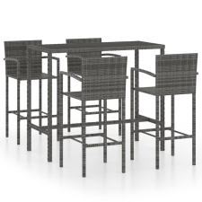 vidaXL 5 darabos szürke polyrattan kerti bárszett kerti bútor