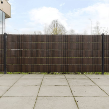 vidaXL 5 db barna és fekete polyrattan erkélyparaván 255 x 19 cm kerti bútor