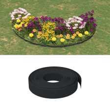 vidaXL 5 db fekete polietilén kerti szegély 10 m x 10 cm kerti dekoráció