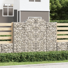 vidaXL 5 db íves horganyzott vas gabion kosár 200x50x160/180 cm kerti tárolás