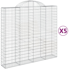 vidaXL 5 db íves horganyzott vas gabion kosár 200x50x180/200 cm (3146407) kerti tárolás