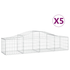 vidaXL 5 db íves horganyzott vas gabion kosár 200x50x40/60 cm (3145580) kerti tárolás