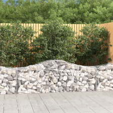 vidaXL 5 db íves horganyzott vas gabion kosár 200x50x60/80 cm kerti tárolás