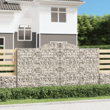 vidaXL 5 db íves horganyzott vas gabion kosár 300x30x160/180 cm kerti dekoráció
