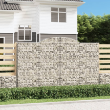 vidaXL 5 db íves horganyzott vas gabion kosár 300x30x180/200 cm kerti tárolás