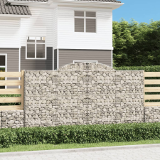 vidaXL 5 db íves horganyzott vas gabion kosár 300x50x160/180 cm kerti tárolás