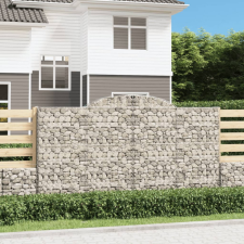 vidaXL 5 db íves horganyzott vas gabion kosár 300x50x160/180 cm bútor