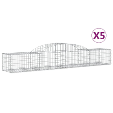 vidaXL 5 db íves horganyzott vas gabion kosár 300x50x40/60 cm (3146650) kerti tárolás