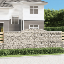 vidaXL 5 db íves horganyzott vas gabion kosár 400x30x140/160 cm kerti dekoráció