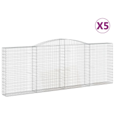 vidaXL 5 db íves horganyzott vas gabion kosár 400x30x140/160 cm (3146895) kerti tárolás