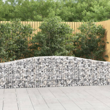 vidaXL 5 db íves horganyzott vas gabion kosár 400x30x60/80 cm kerti dekoráció