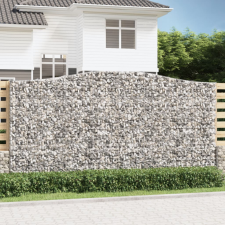 vidaXL 5 db íves horganyzott vas gabion kosár 400x50x200/220 cm kerti tárolás