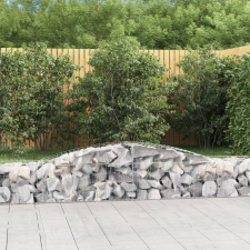 vidaXL 5 db íves horganyzott vas gabion kosár 400x50x40/60 cm kerti dekoráció