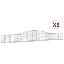 vidaXL 5 db íves horganyzott vas gabion kosár 400x50x40/60 cm (3146960) kerti tárolás
