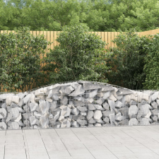 vidaXL 5 db íves horganyzott vas gabion kosár 400x50x60/80 cm kerti tárolás