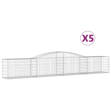 vidaXL 5 db íves horganyzott vas gabion kosár 400x50x60/80 cm (3146973) kerti tárolás