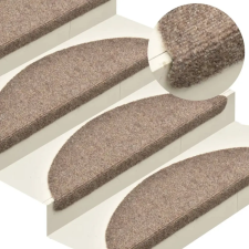 vidaXL 5 db krémszínű tűlyukasztott öntapadó lépcsőszőnyeg 65x21x4 cm lakástextília