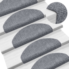 vidaXL 5 db világosszürke lyukasztott öntapadó lépcsőszőnyeg 65x21x4cm lakástextília