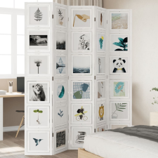 vidaXL 5 paneles fehér tömör császárfa térelválasztó bútor