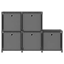 vidaXL 5 rekeszes szürke szövet bemutató polc dobozokkal 103x30x72,5cm (322605) bútor