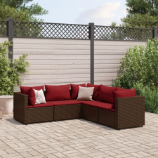 vidaXL 5 részes barna polyrattan kerti ülőgarnitúra párnákkal kerti bútor