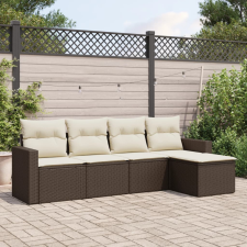 vidaXL 5 részes barna polyrattan kerti ülőgarnitúra párnával kerti bútor