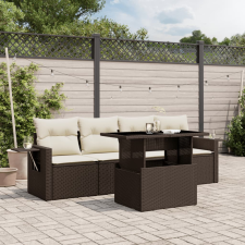 vidaXL 5 részes barna polyrattan kerti ülőgarnitúra párnával kerti bútor