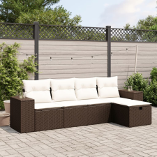 vidaXL 5 részes barna polyrattan kerti ülőgarnitúra párnával kerti bútor