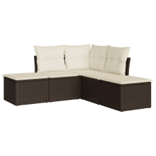 vidaXL 5 részes barna polyrattan kerti ülőgarnitúra párnával (3217723) kerti bútor