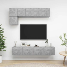 vidaXL 5 részes betonszürke szerelt fa TV-szekrényszett bútor