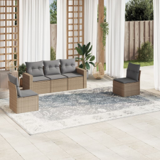 vidaXL 5 részes bézs polyrattan kerti ülőgarnitúra párnákkal kerti bútor
