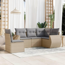 vidaXL 5 részes bézs polyrattan kerti ülőgarnitúra párnákkal kerti bútor