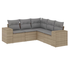 vidaXL 5 részes bézs polyrattan kerti ülőgarnitúra párnákkal (3254886) kerti bútor