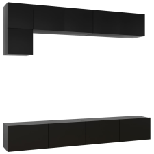 vidaXL 5 részes fekete forgácslap TV-szekrényszett (3078799) bútor