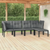vidaXL 5-részes fekete-szürke polyrattan kerti ülőgarnitúra