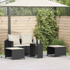 vidaXL 5 részes polyrattan kerti kanapé garnitúra párnákkal stackable kerti bútor