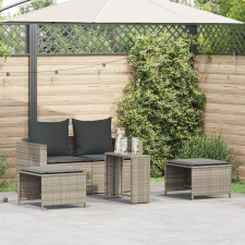 vidaXL 5 részes polyrattan kerti kanapé garnitúra párnákkal stackable (4104168) kerti bútor