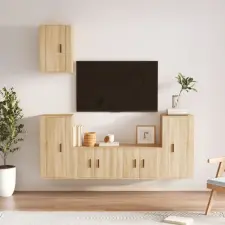 vidaXL 5 részes sonoma tölgy színű szerelt fa TV-szekrényszett bútor