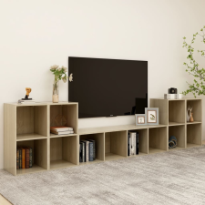 vidaXL 5 részes sonoma-tölgyszínű forgácslap TV-szekrény szett bútor