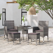 vidaXL 5 részes szürke polyrattan kerti ülőgarnitúra kerti bútor