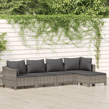 vidaXL 5 részes szürke polyrattan kerti ülőgarnitúra párnákkal kerti bútor