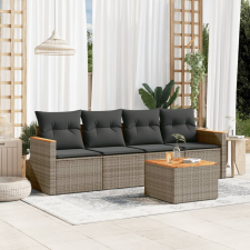 vidaXL 5 részes szürke polyrattan kerti ülőgarnitúra párnákkal kerti bútor