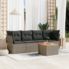vidaXL 5 részes szürke polyrattan kerti ülőgarnitúra párnákkal kerti bútor