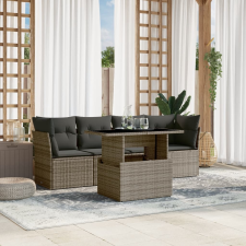 vidaXL 5 részes szürke polyrattan kerti ülőgarnitúra párnákkal kerti bútor
