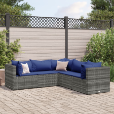 vidaXL 5 részes szürke polyrattan kerti ülőgarnitúra párnákkal kerti bútor