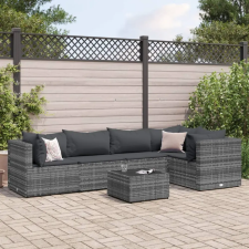 vidaXL 5 részes szürke polyrattan kerti ülőgarnitúra párnákkal kerti bútor