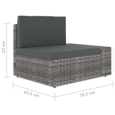 vidaXL 5 részes szürke polyrattan kerti ülőgarnitúra párnákkal kerti bútor