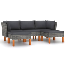 vidaXL 5 részes szürke polyrattan kerti ülőgarnitúra párnákkal (3059711) kerti bútor