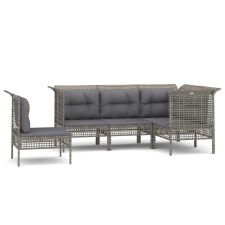 vidaXL 5 részes szürke polyrattan kerti ülőgarnitúra párnákkal (3187522) kerti bútor